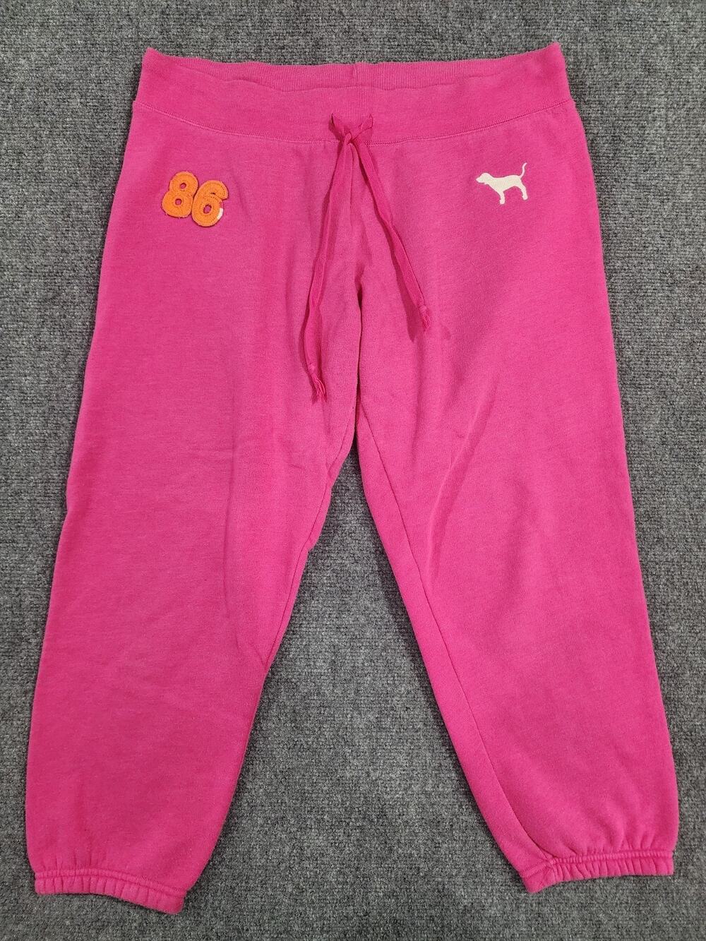 Vintage '06 Victorias Secret PINK My Favorite Sweats Fuchsia Joggers Spellout L